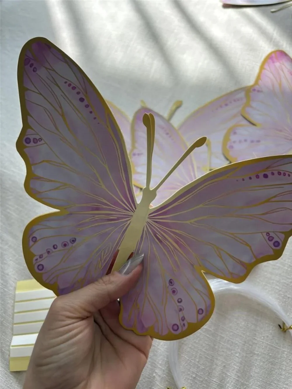 Giant 3D Metallic Gold Butterfly Wall Decor, 10